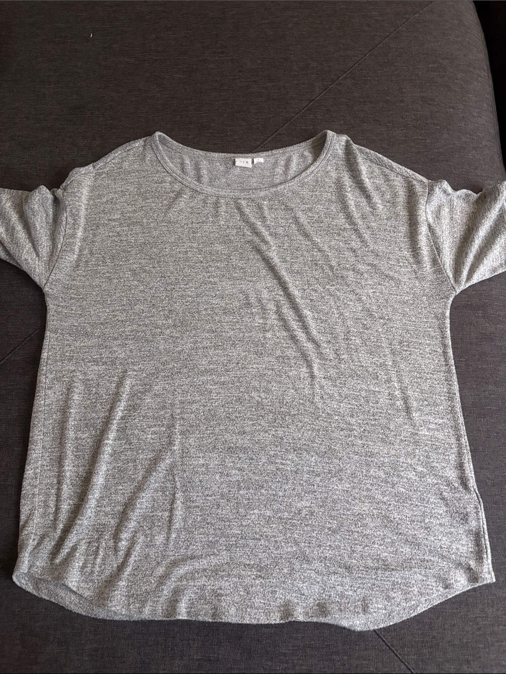 GAP Gray Scoop Neck Short Sleeve Top